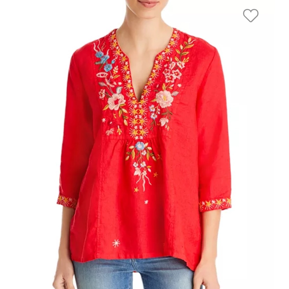 Johnny Was lissa weekend linen top